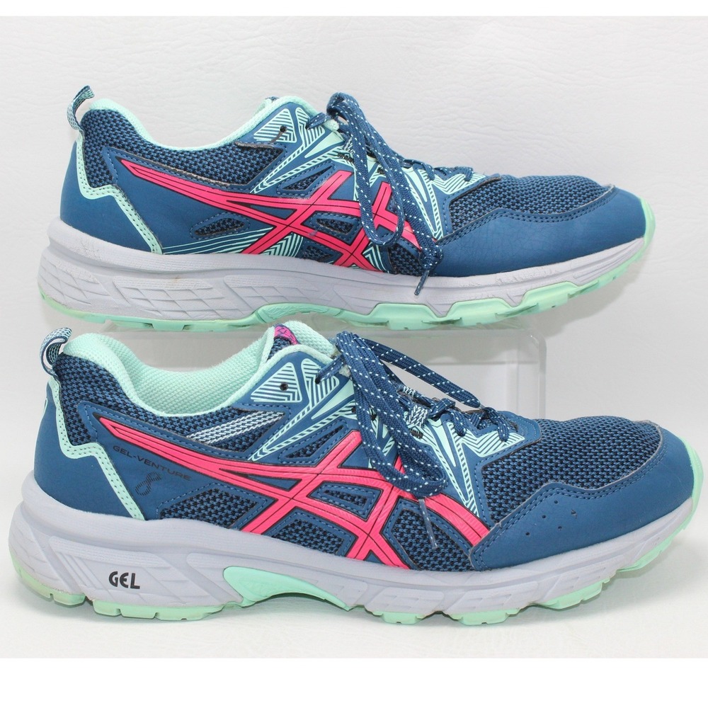 Asics Gel-Venture 8 Womens Running Shoes Blue Pink Mint 1012B230 Size 11